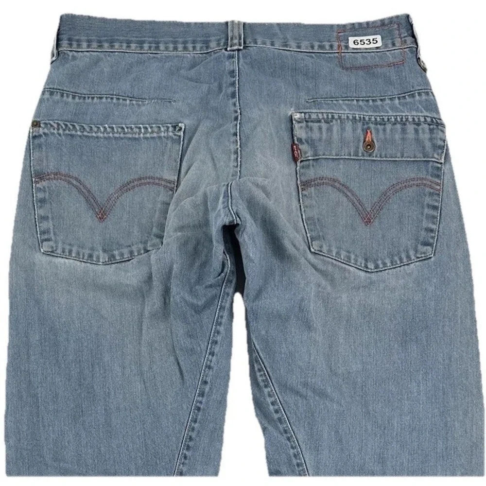 VTG Y2K Levi’s Engineered Twisted Jeans 32x32 Blue Light Wash DIY Lined READ